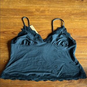 Skims Fits Everybody Lace Triangle Cami in Onyx, 2X, NWT